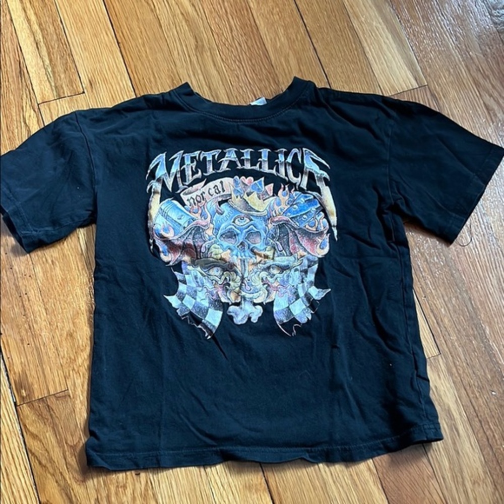 Black H&M kids Metallica size 7  Short Sleeve Tee